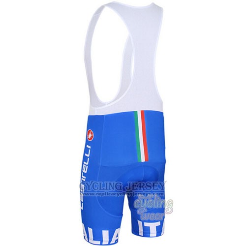2016 Cycling Jersey Italy White and Blue Short Sleeve and Bib Short